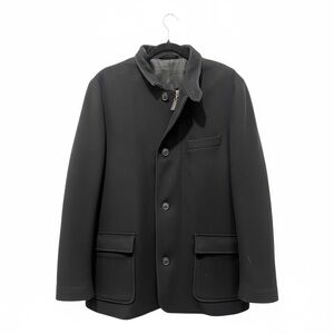 Loro Piana Men’s Wool Jacket with Leather Collar Size L.